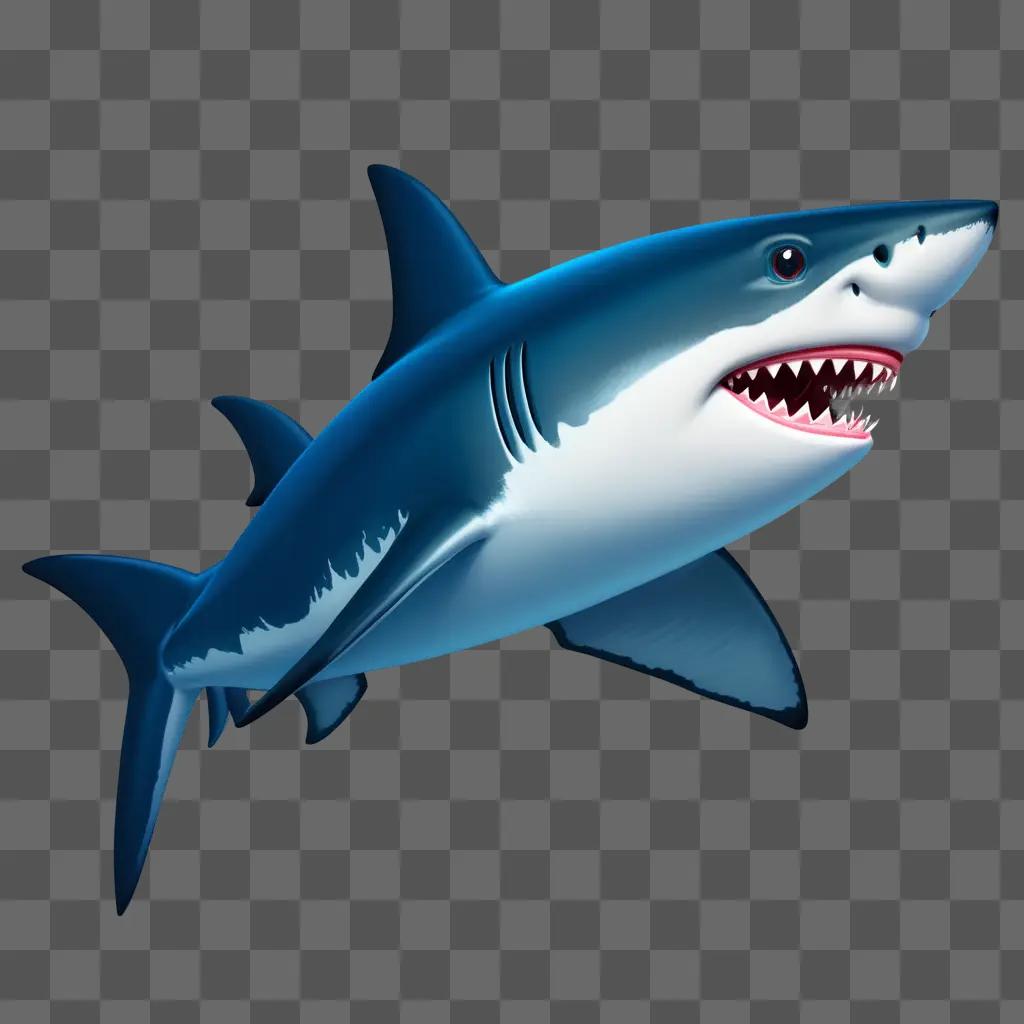 Shark Drawing for Kids - a 3D rendering of a cartoon shark