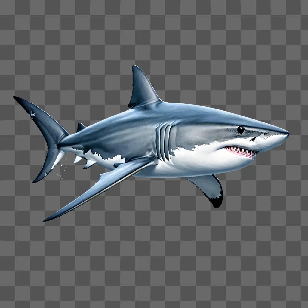 Shark drawing with realistic shading and details