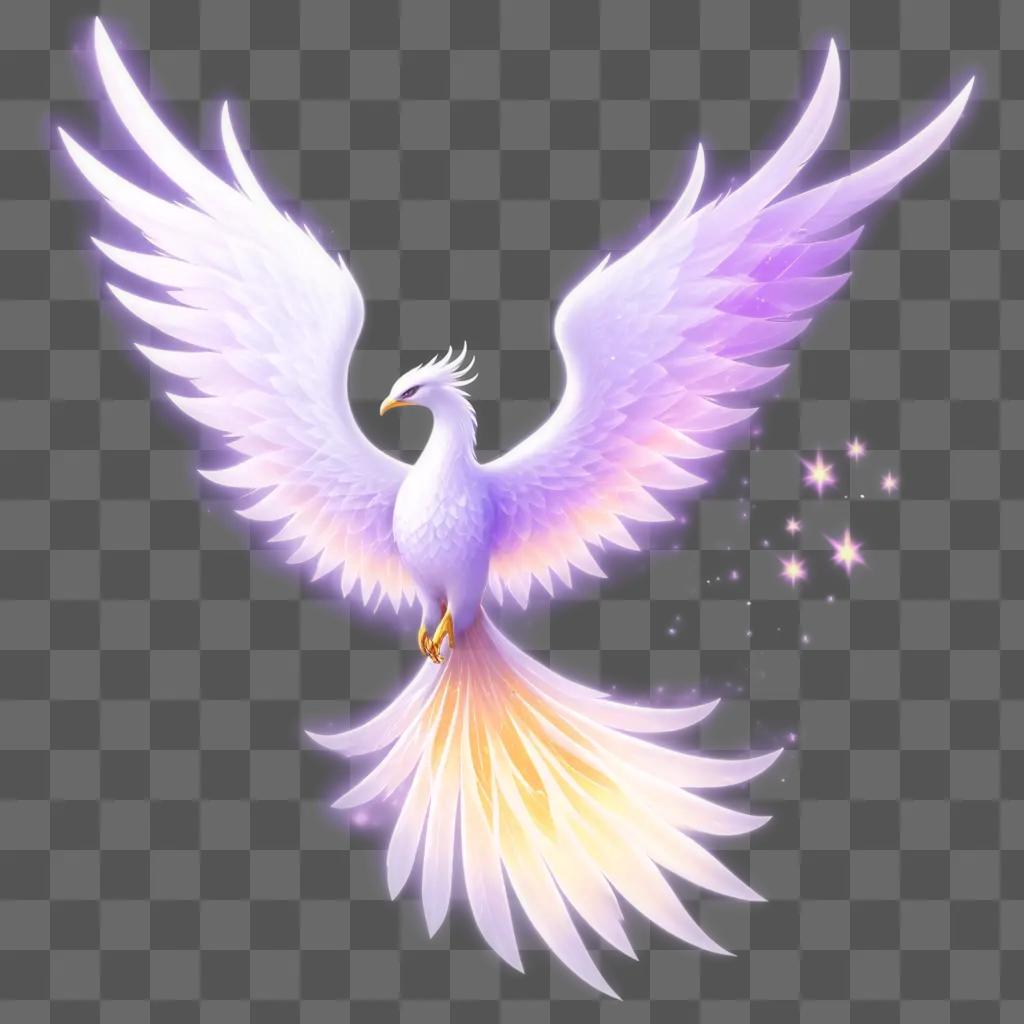 Shinetransparent bird with wings spread