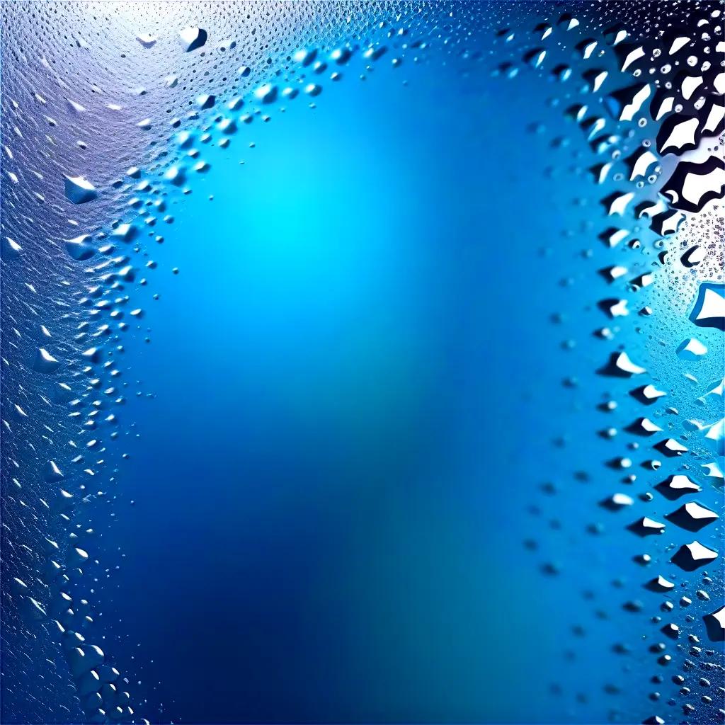 Shiny texture of a wet glass with water droplets