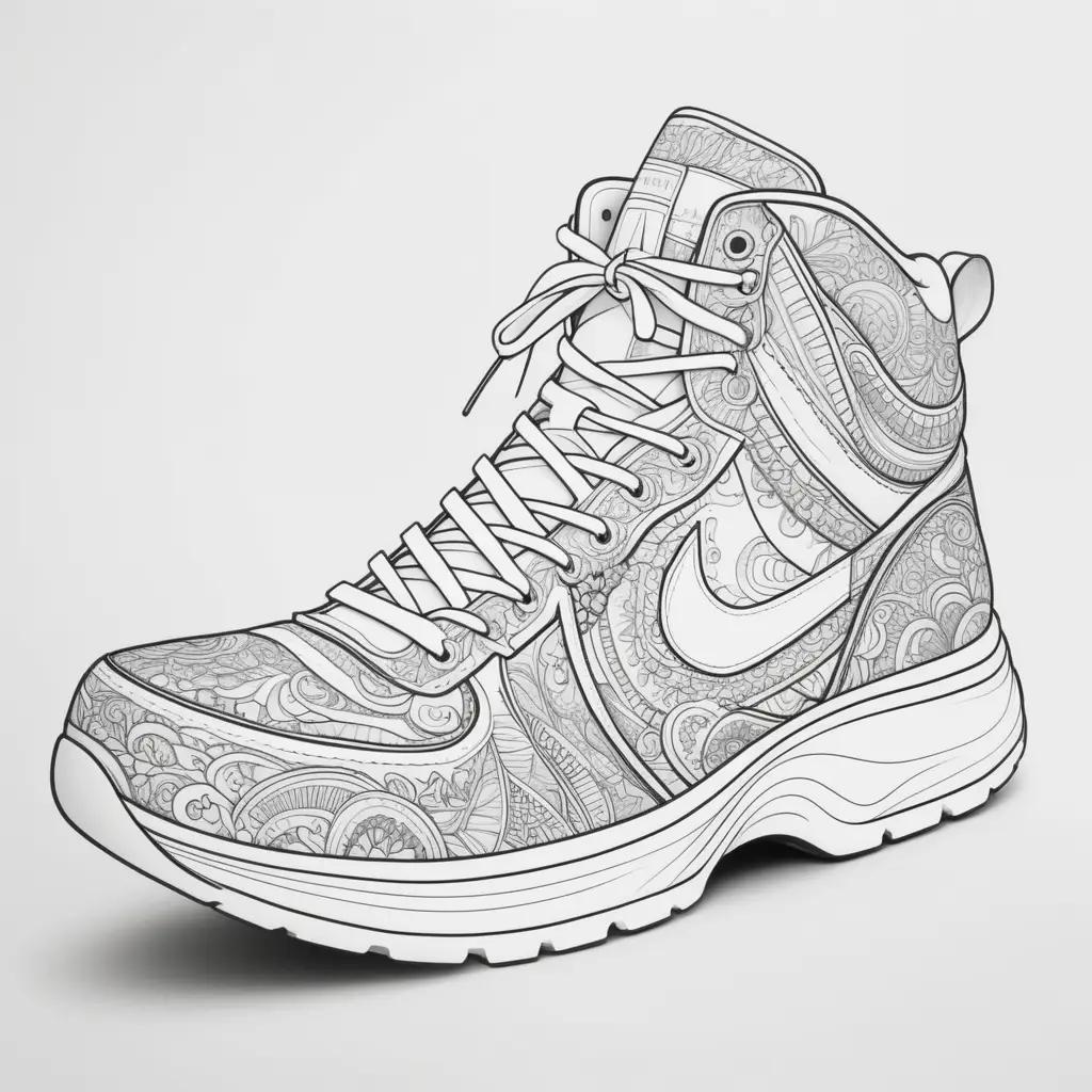 Shoe Coloring Page: Coloring Book for Adults