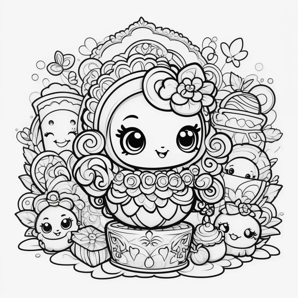 Shopkin coloring pages featuring a cute girl and a butterfly