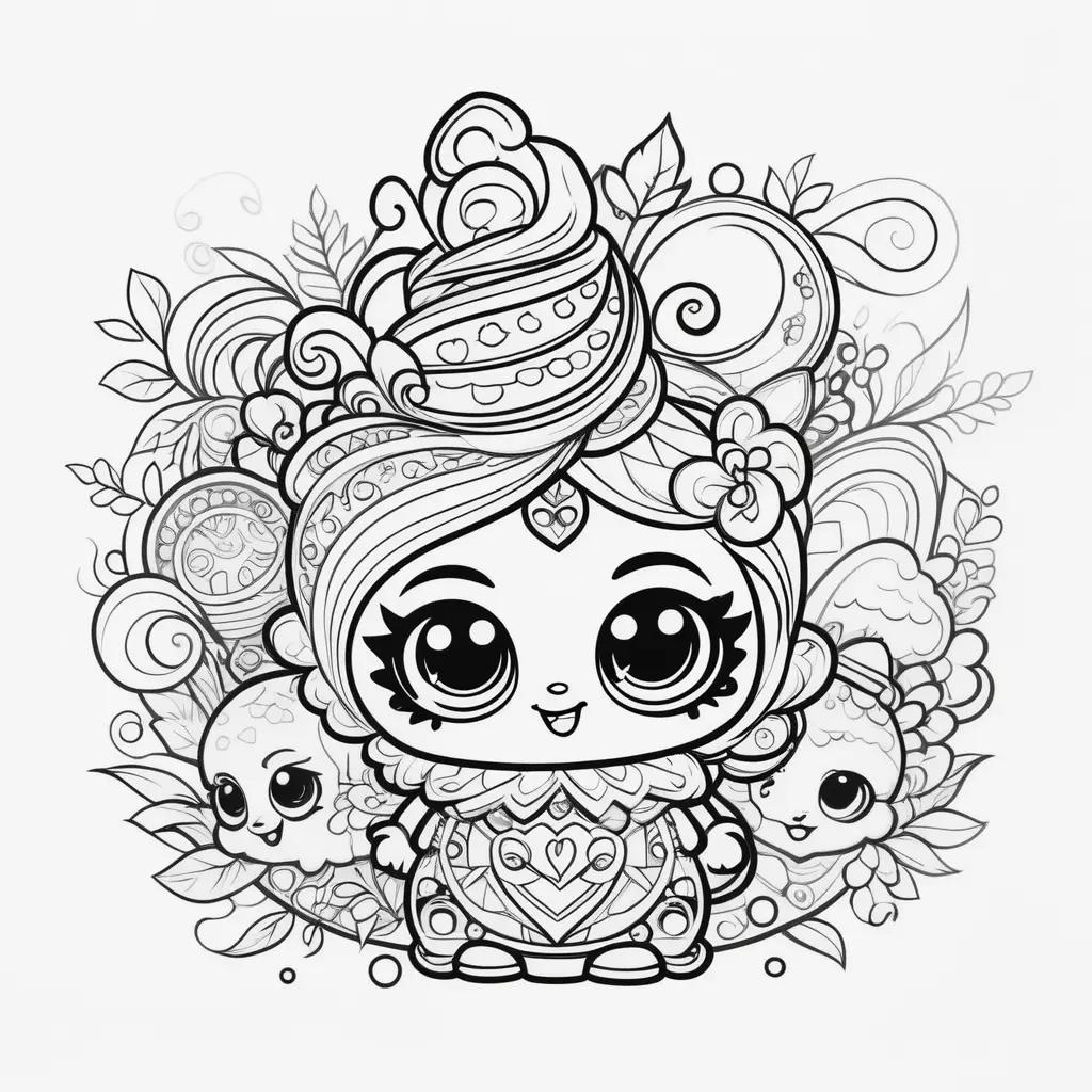 Shopkin coloring pages featuring adorable shopkin dolls