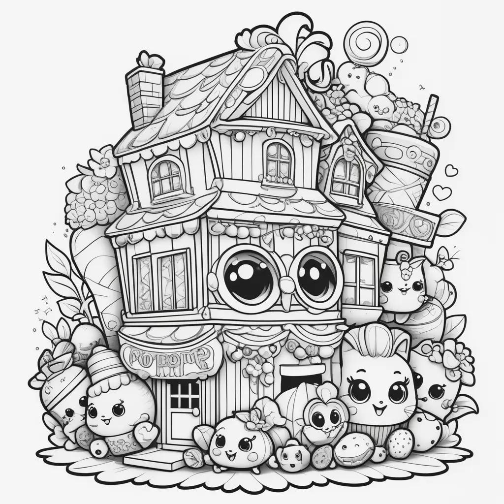 Shopkins Coloring Pages: Cute Animals and Houses