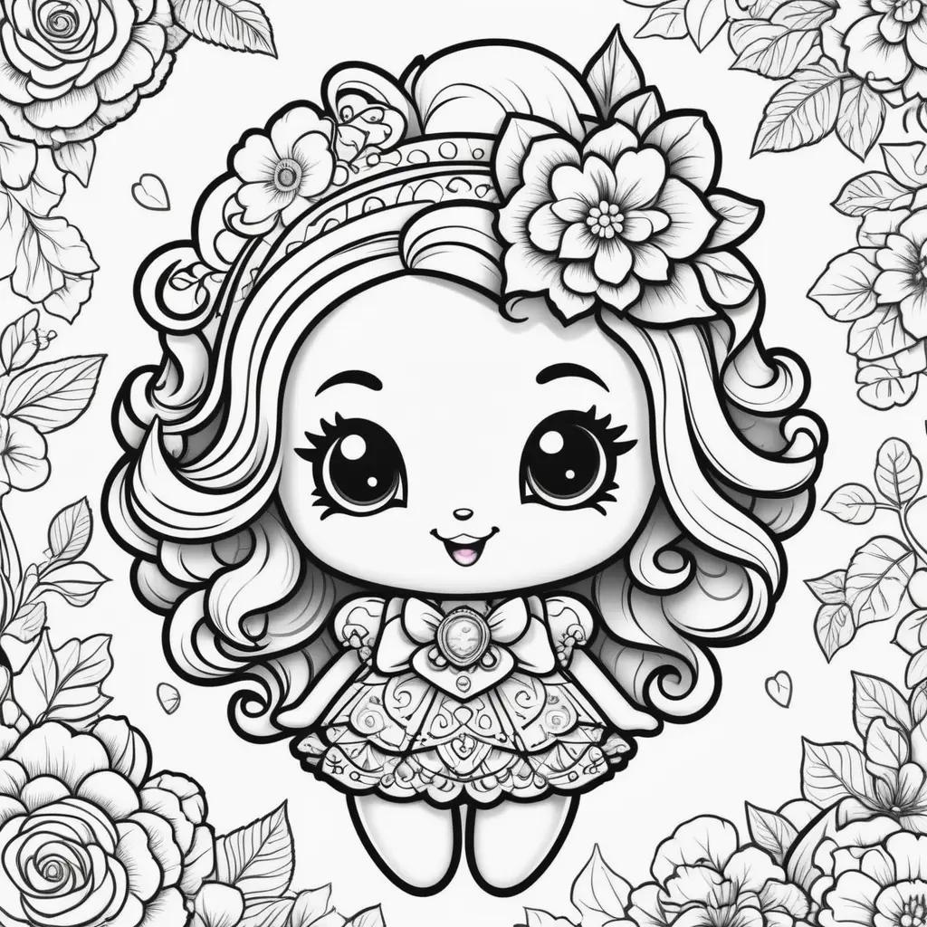 Shopkins Coloring Pages with Black and White Art