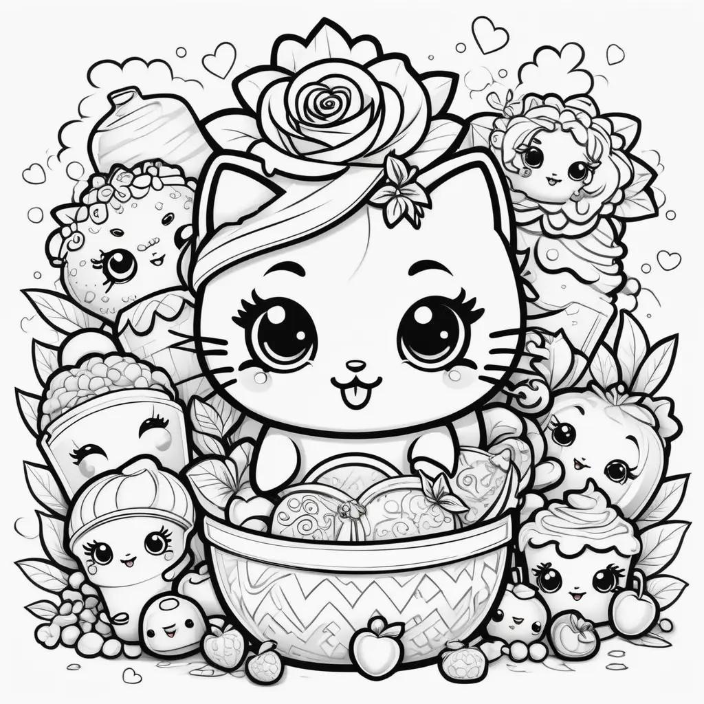 Shopkins coloring pages with cute animals