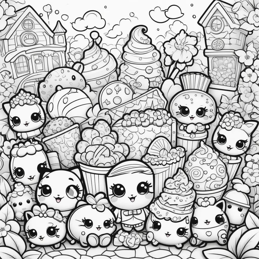 Shopkins coloring pages with lots of cute characters