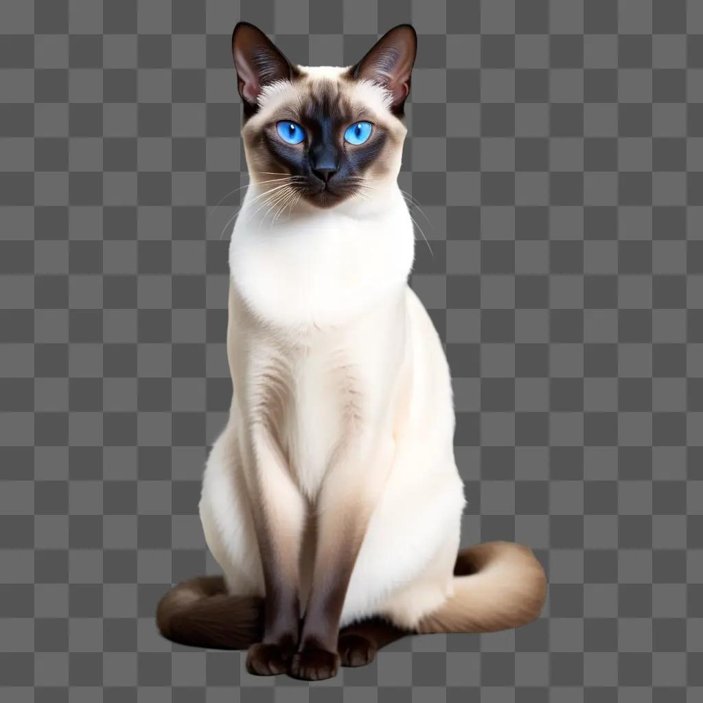 Siamese cat sits in a brightly lit room