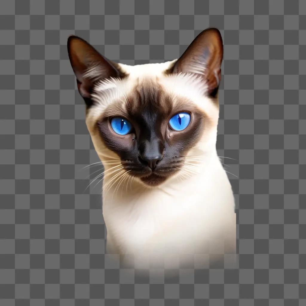 Siamese cat with blue eyes and a pink nose