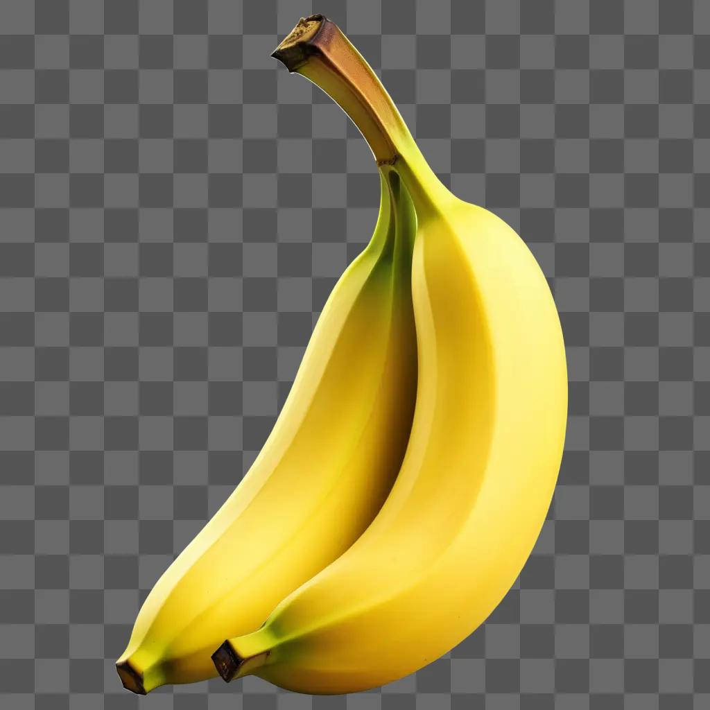 Side of banana on a yellow background