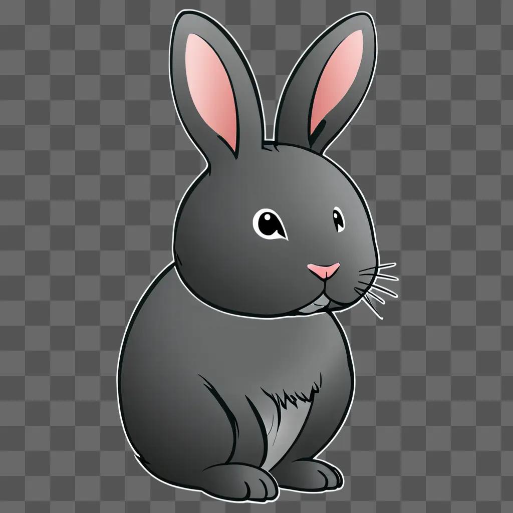 Side view of a cute cartoon rabbit