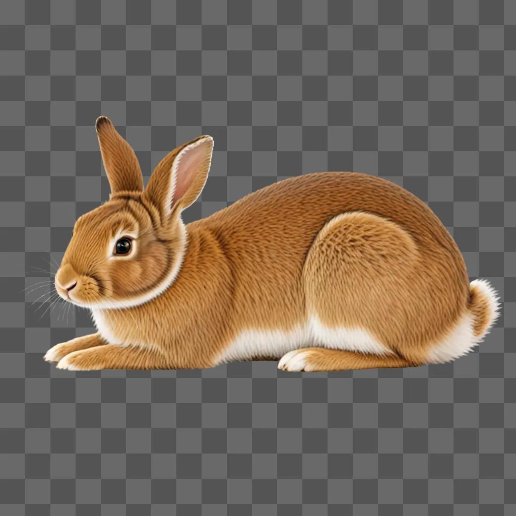 Side view of a cute rabbit drawing