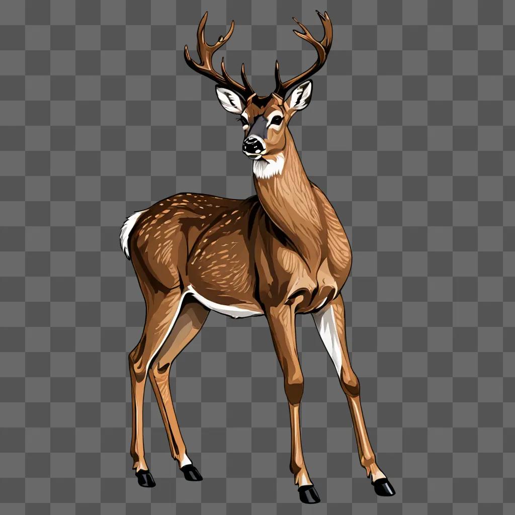 Side view of a deer with its legs up