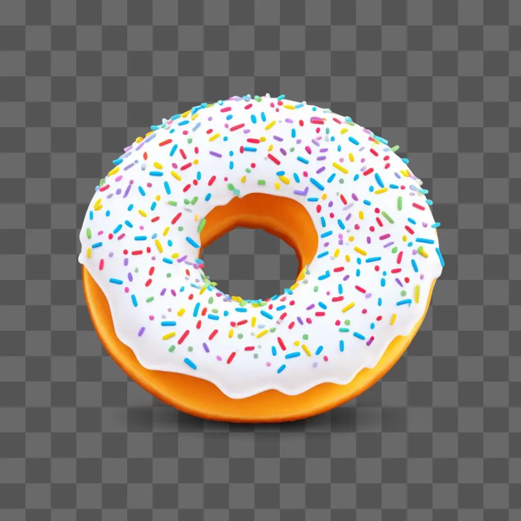 Side view of a donut with colorful sprinkles