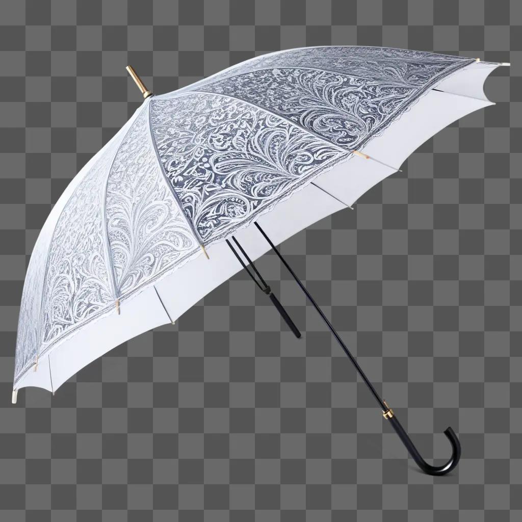 Side view of a fancy umbrella with intricate designs