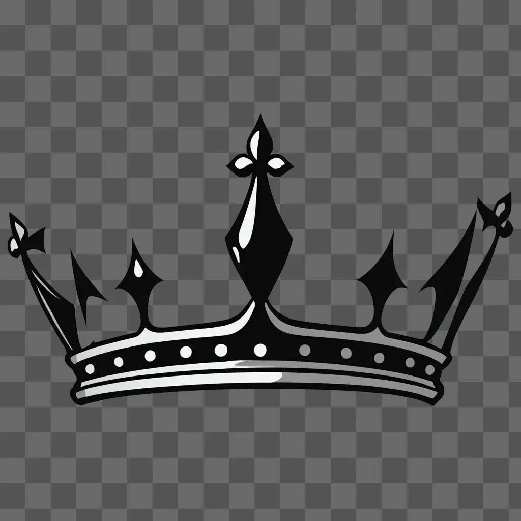 Side view of crown drawing against a dark background