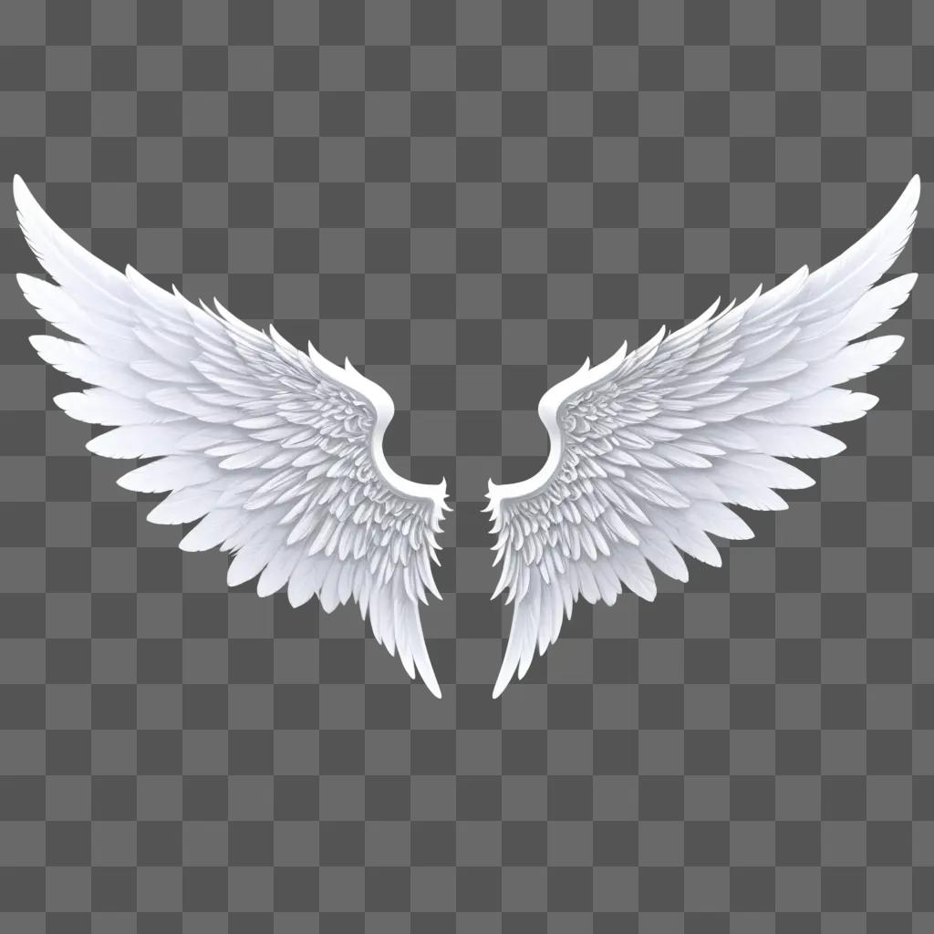 Silhouette of angel wings on a light background