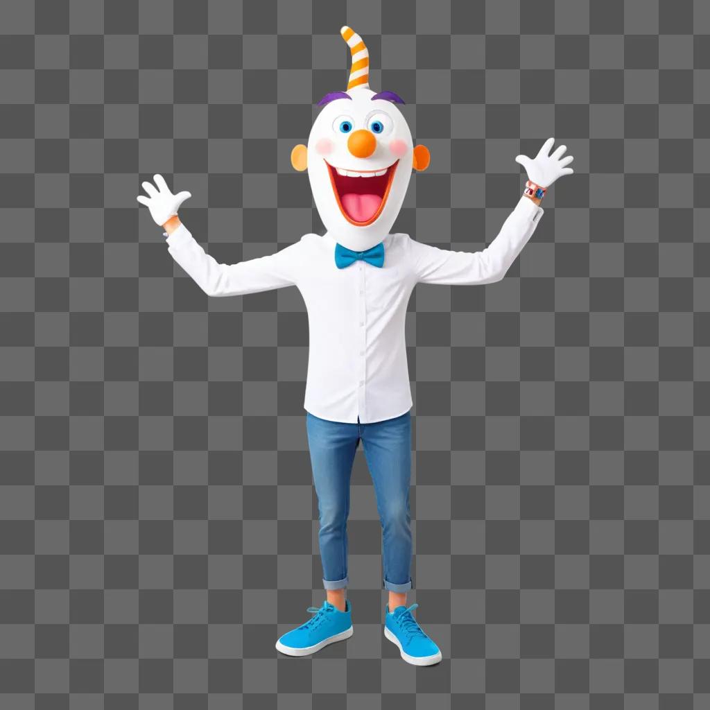 Silly clown poses for a picture