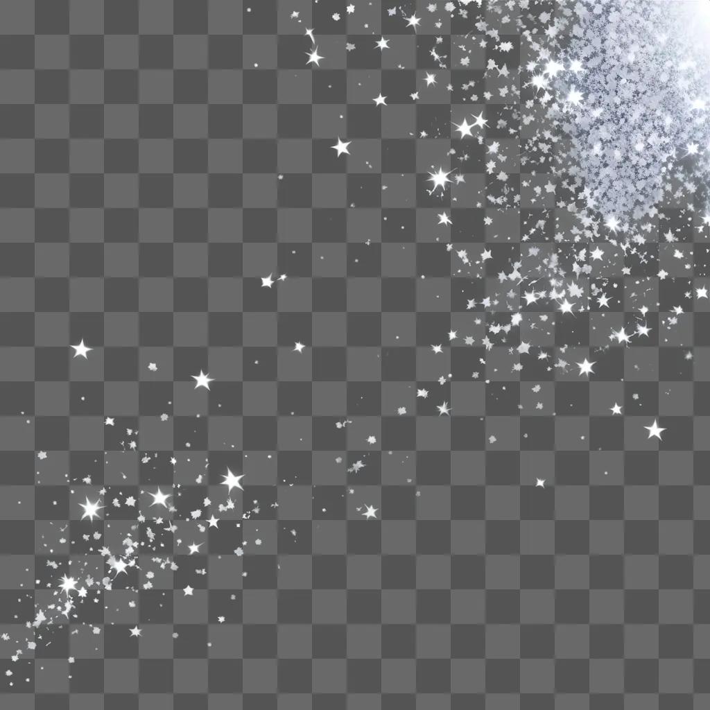 Silver glitter sparkles in the air