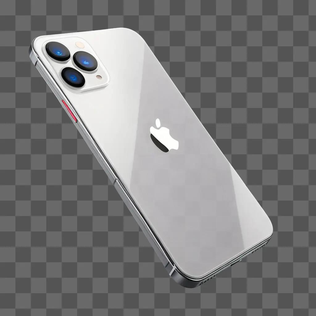 Silver iPhone 15 with Apple logo on back