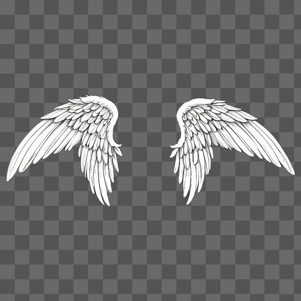 Simple angel wings drawn in a white color