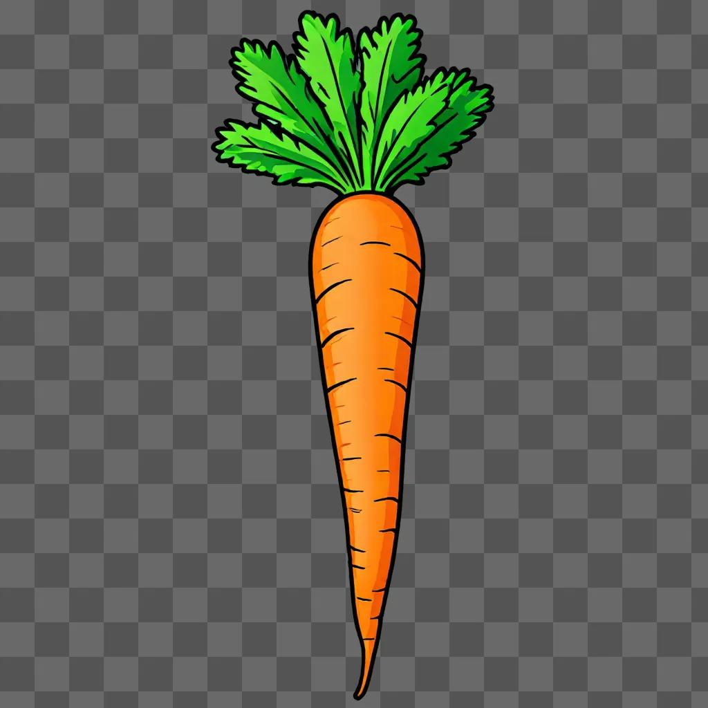 Simple carrot drawing in black and white