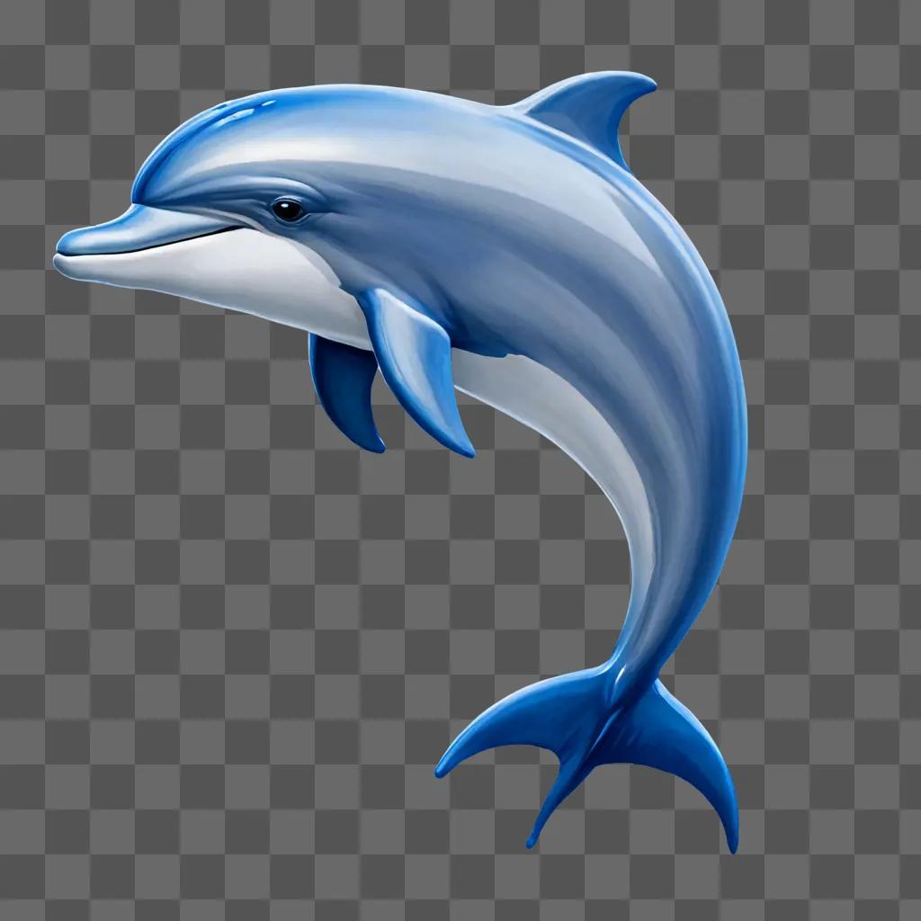 Simple dolphin drawing in blue color