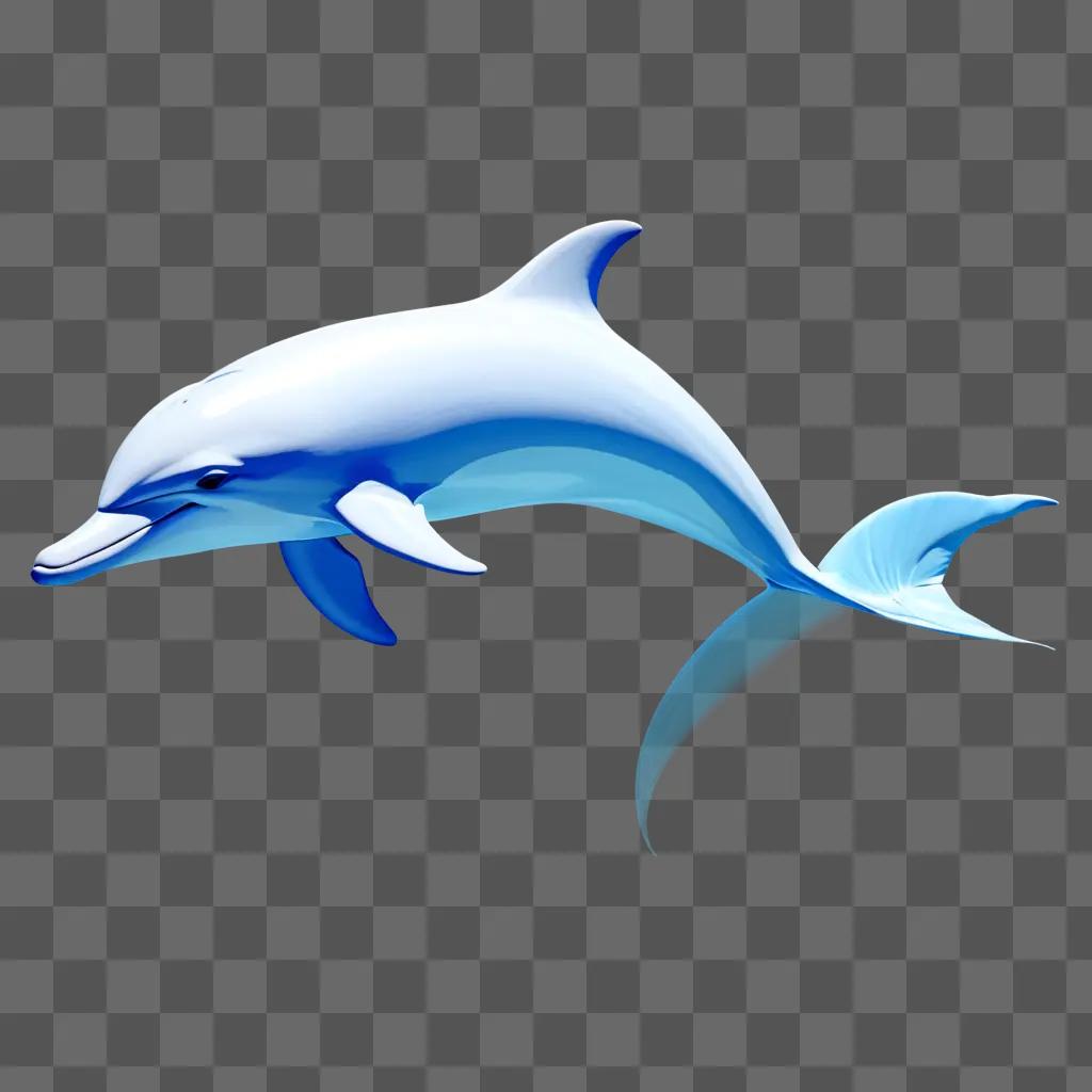 Simple dolphin drawing in blue color