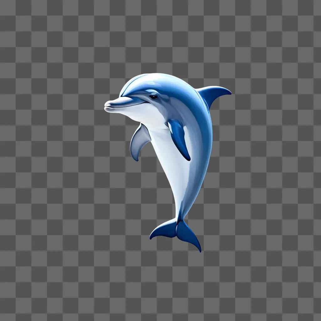 Simple dolphin drawing with light and shadow