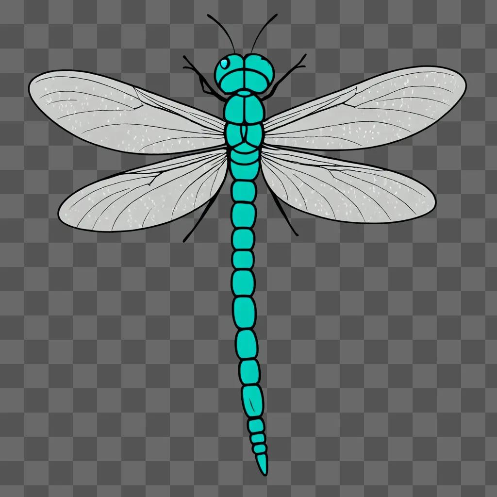 Simple dragonfly drawing for kids