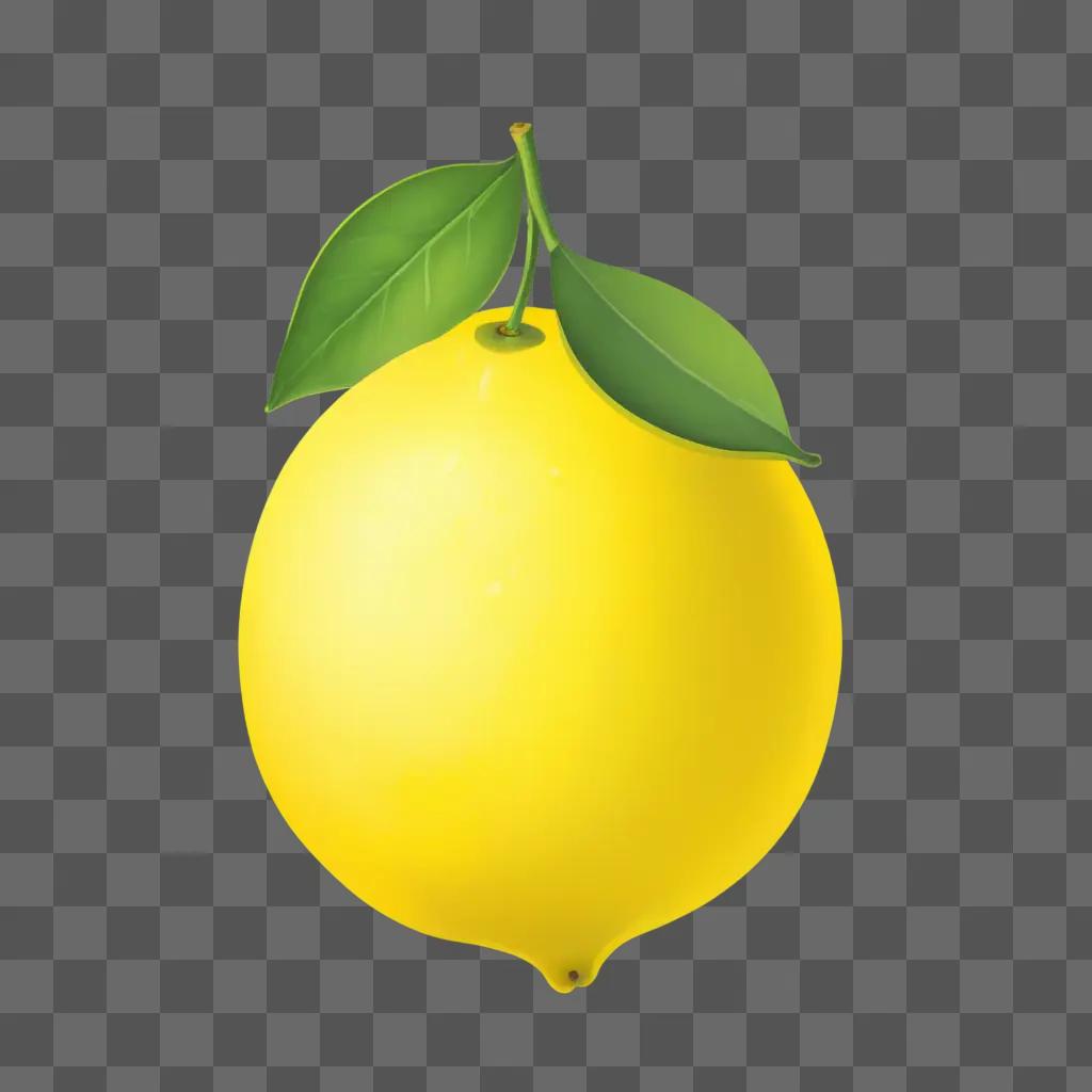 Simple drawing of a lemon on a green background