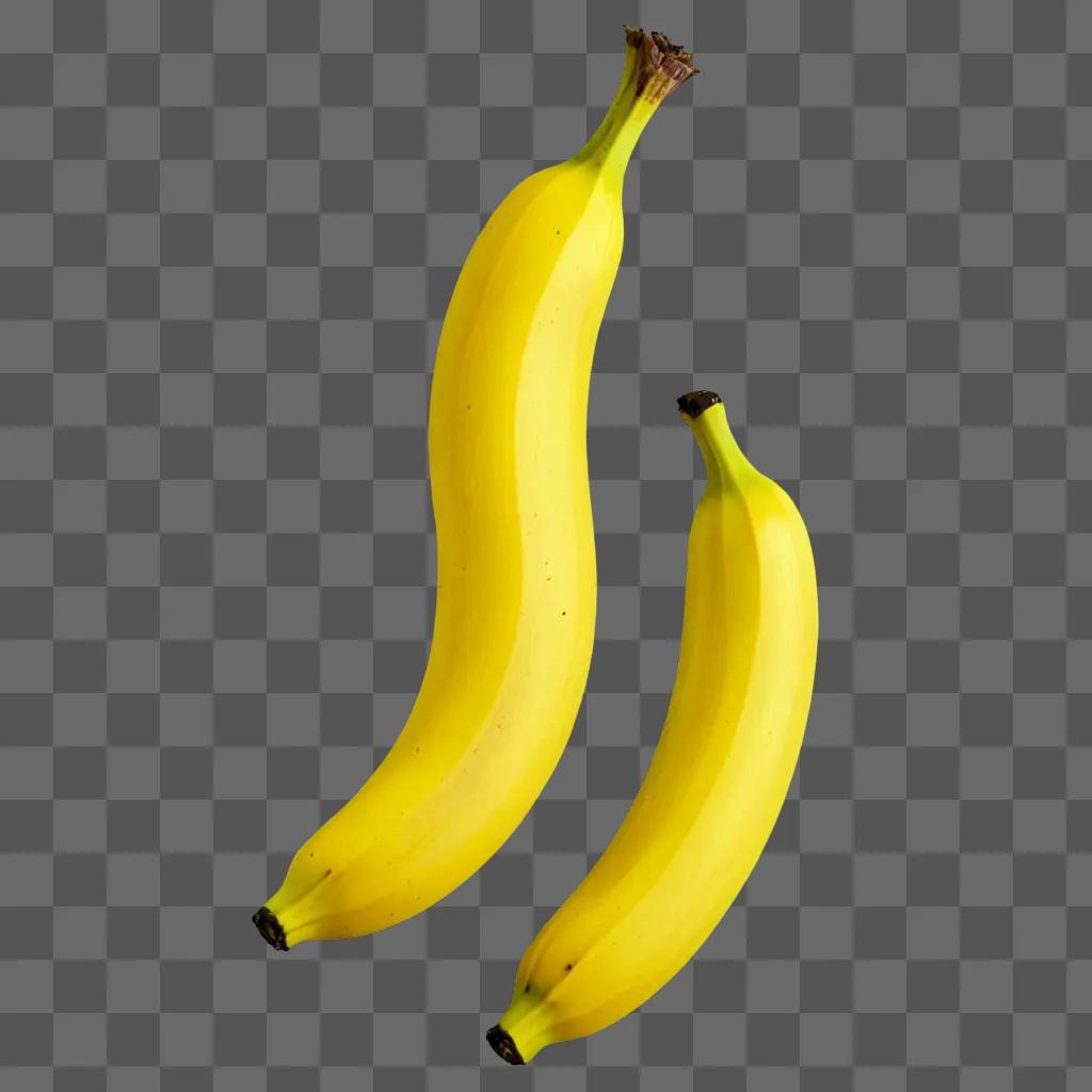 Simple drawing of two bananas on a yellow background