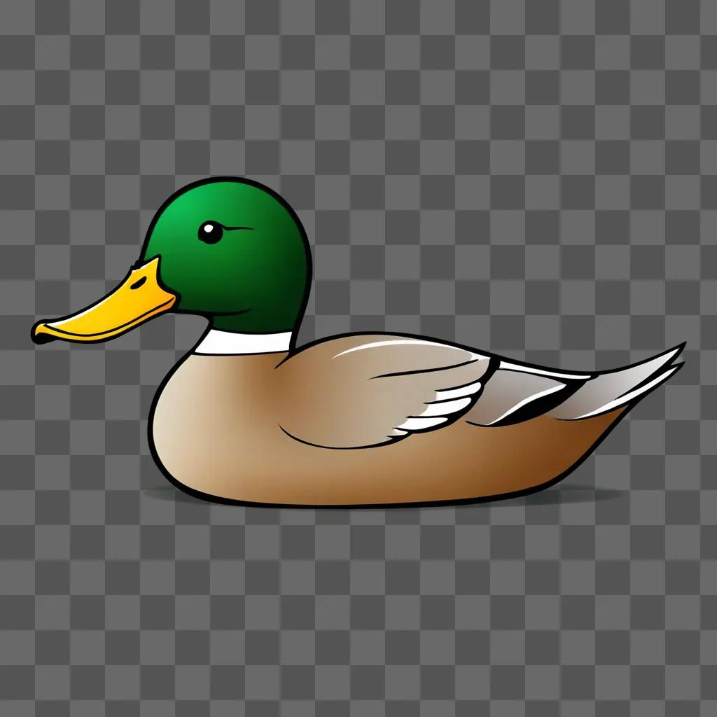 Simple duck drawing on a brown background