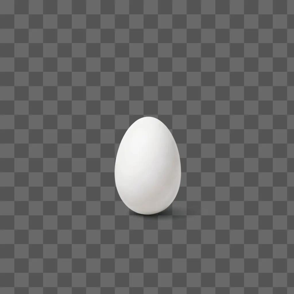 Simple egg drawing in white on gray background