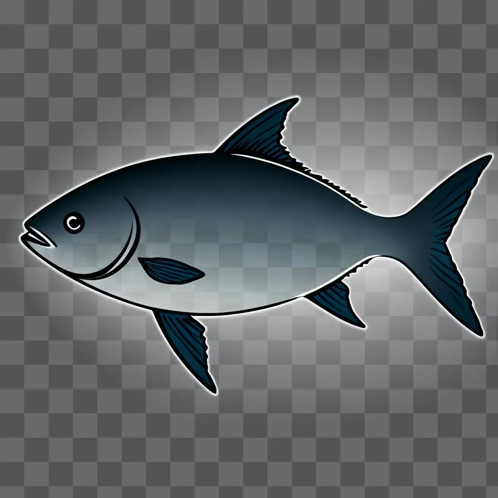 Simple fish drawing on white background