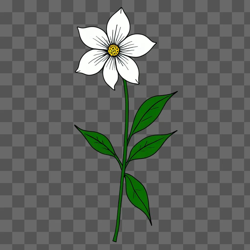 Simple flower drawing on green background