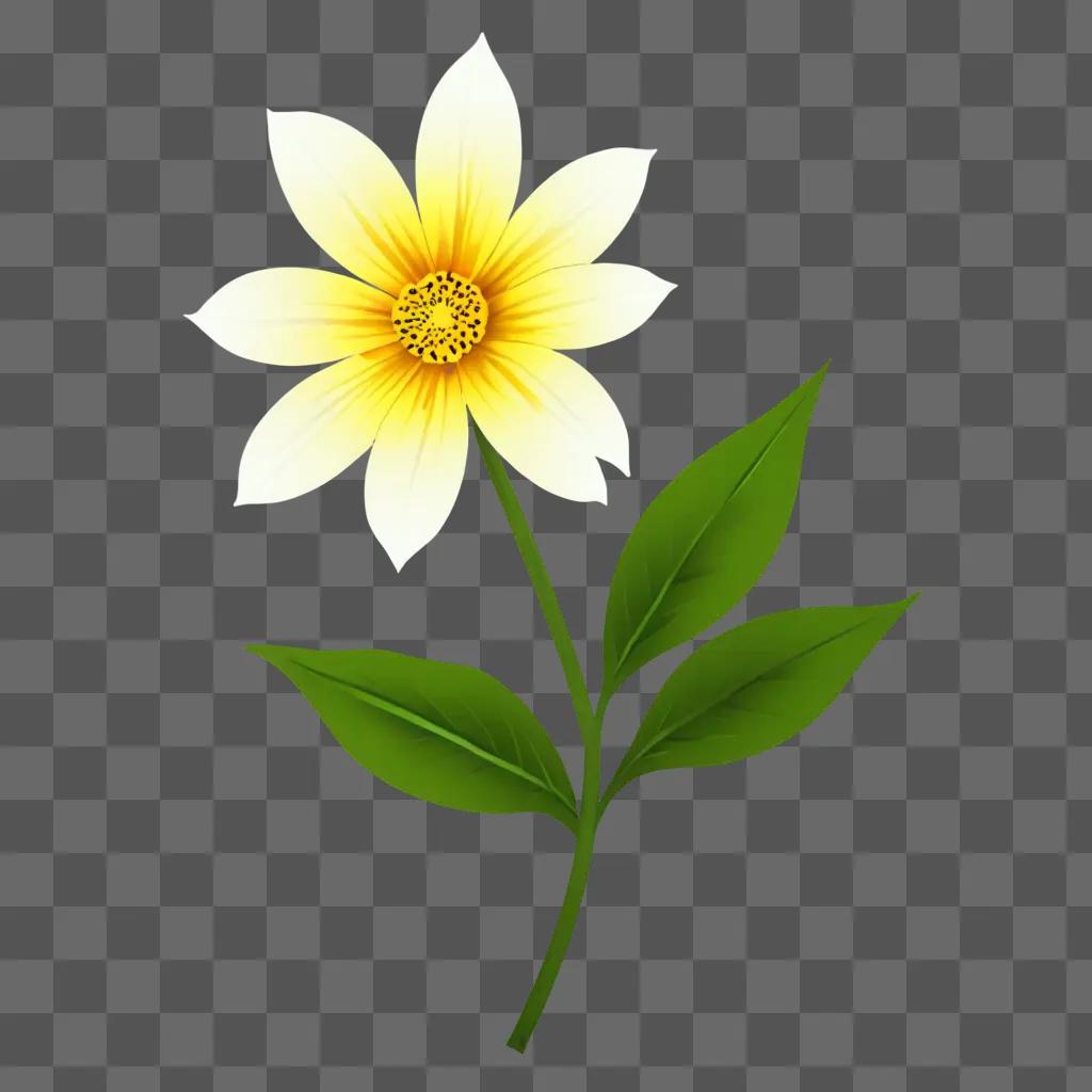 Simple flower drawing on green background