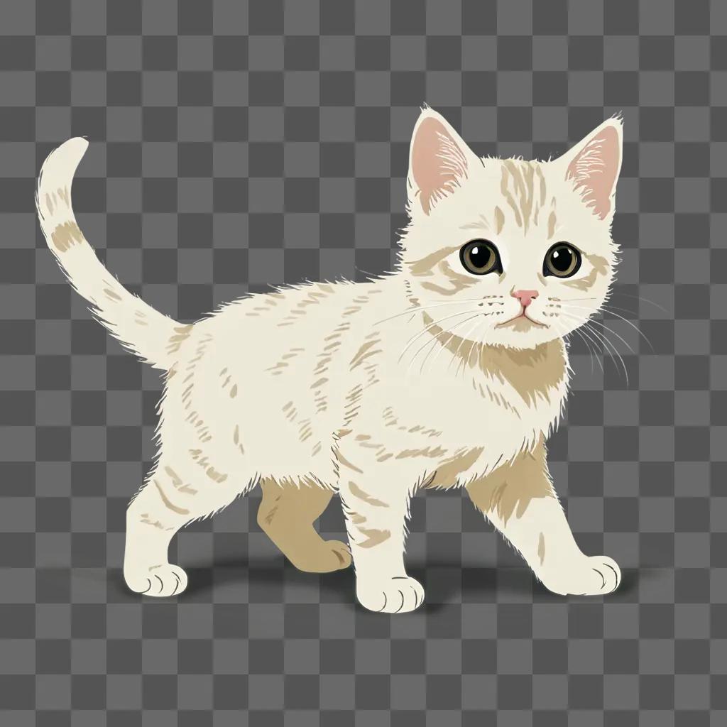 Simple kitten drawing with big eyes