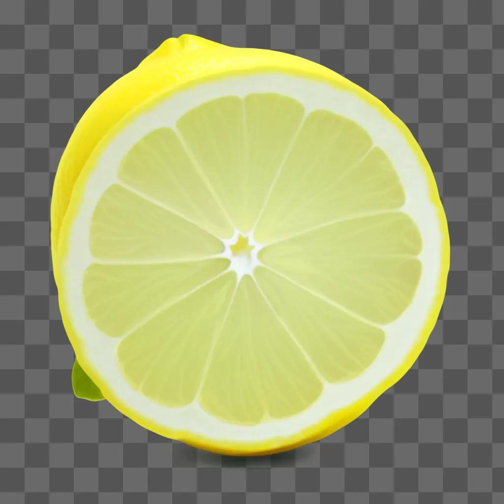 Simple lemon drawing on a yellow background