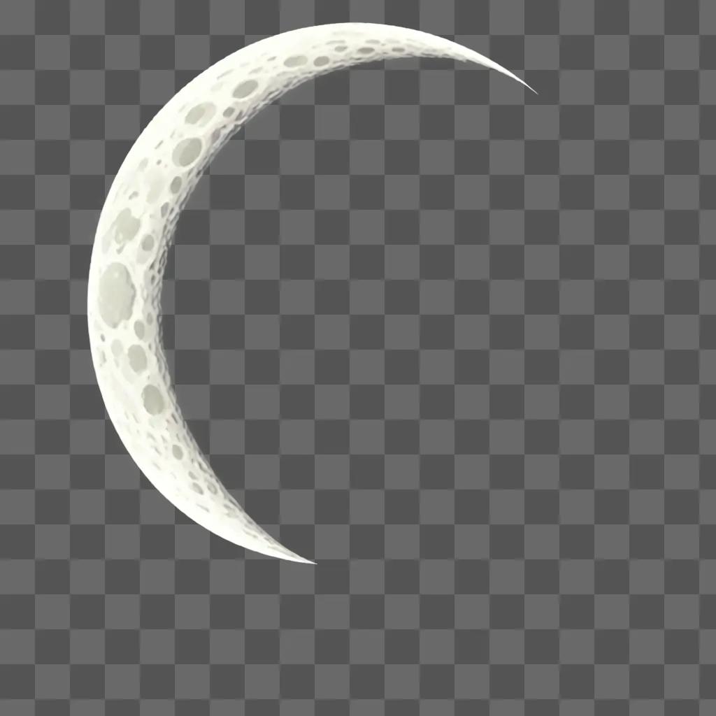 Simple moon drawing with white background