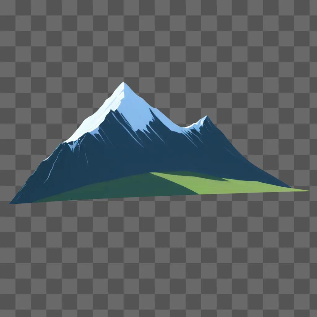 Simple mountain drawing with blue and green hues