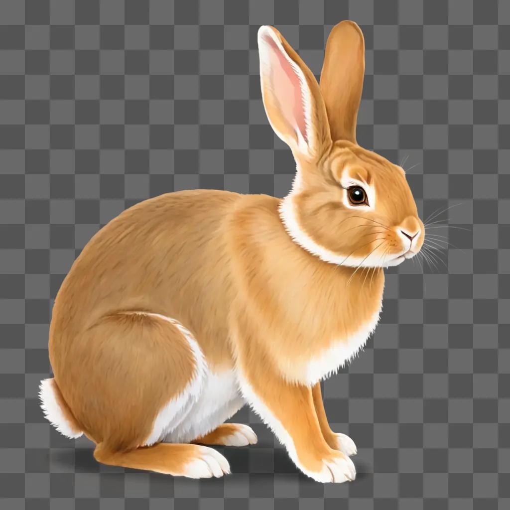 Simple rabbit drawing on a beige background