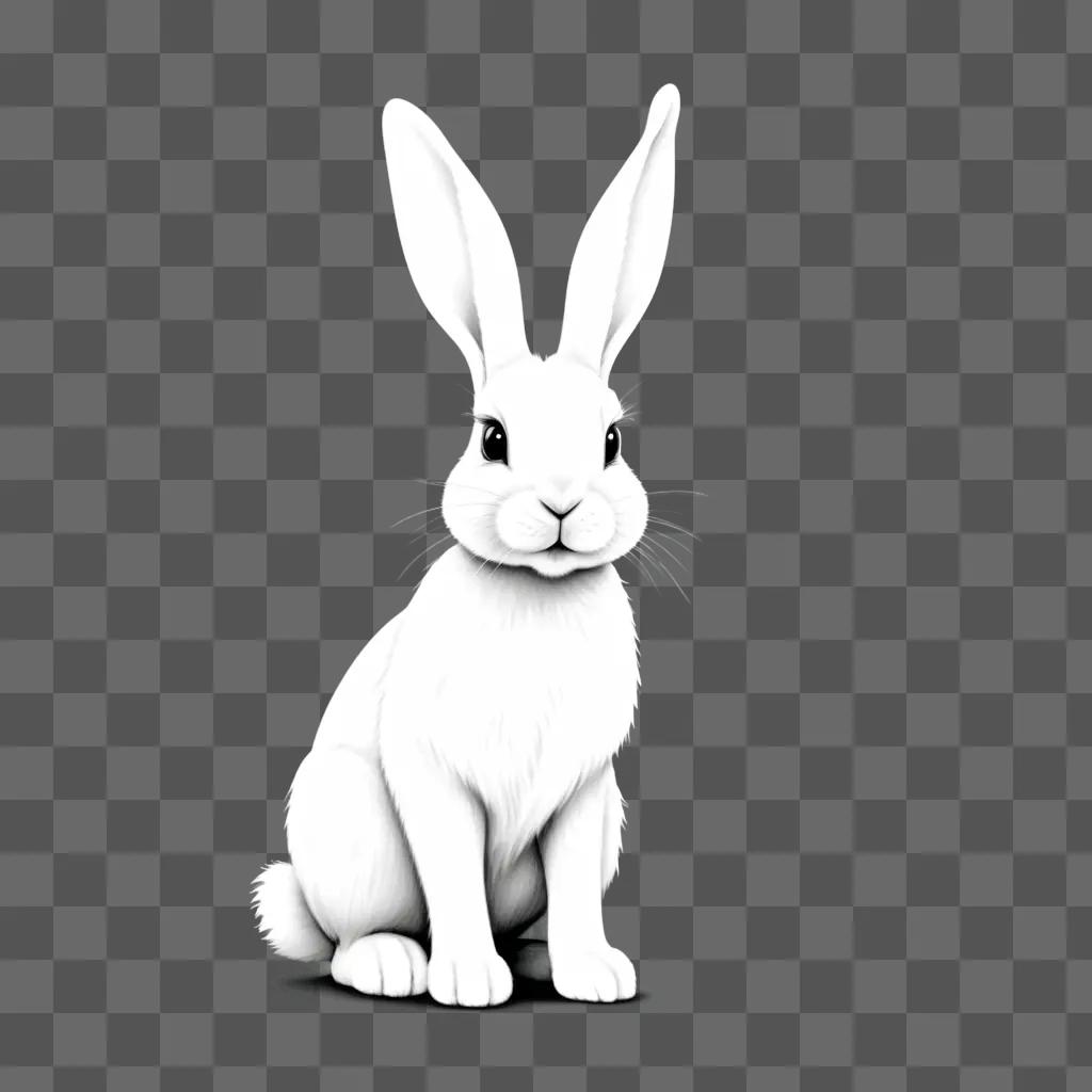 Simple rabbit drawing on a white background