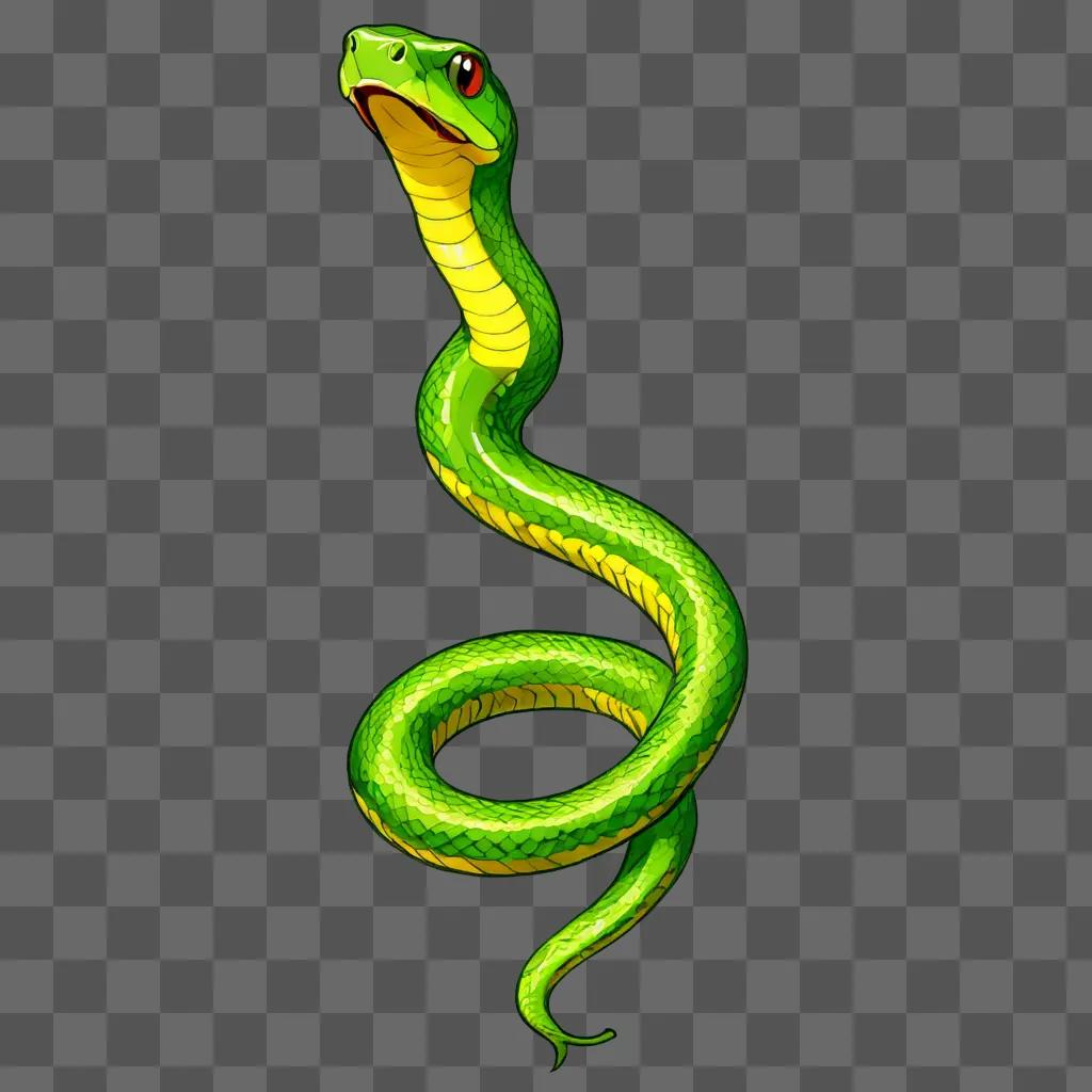 Simple snake drawing on a green background