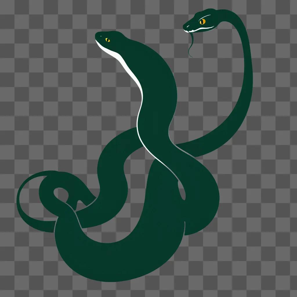 Simple snake drawing on dark background