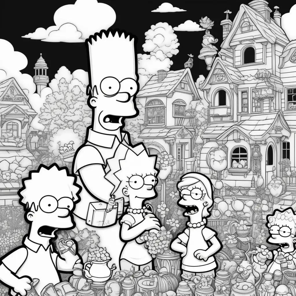 Simpsons coloring pages, Bart Simpson and Lisa Simpson