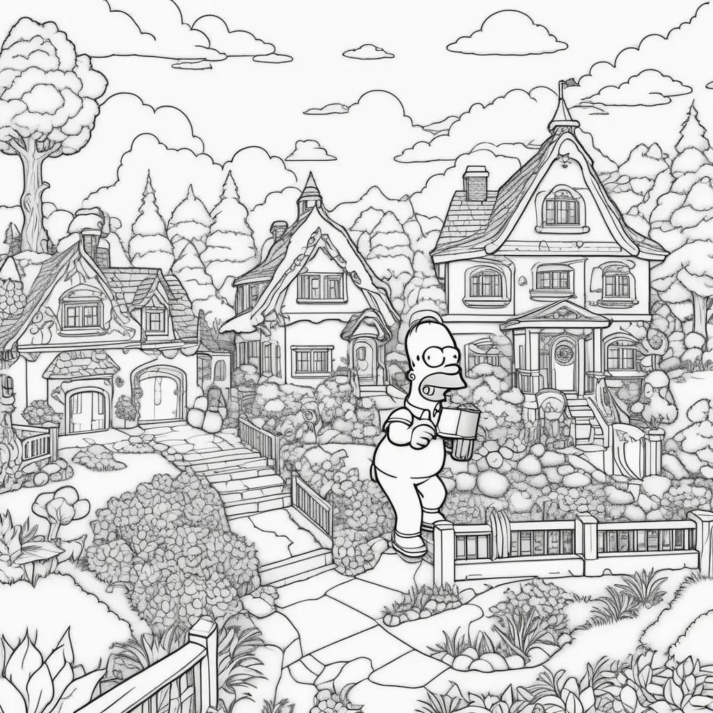 Simpsons coloring pages featuring a cartoon character