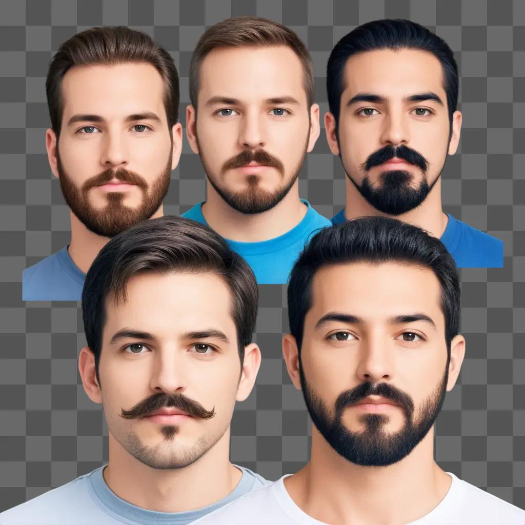 Six men with facial hair in a photo