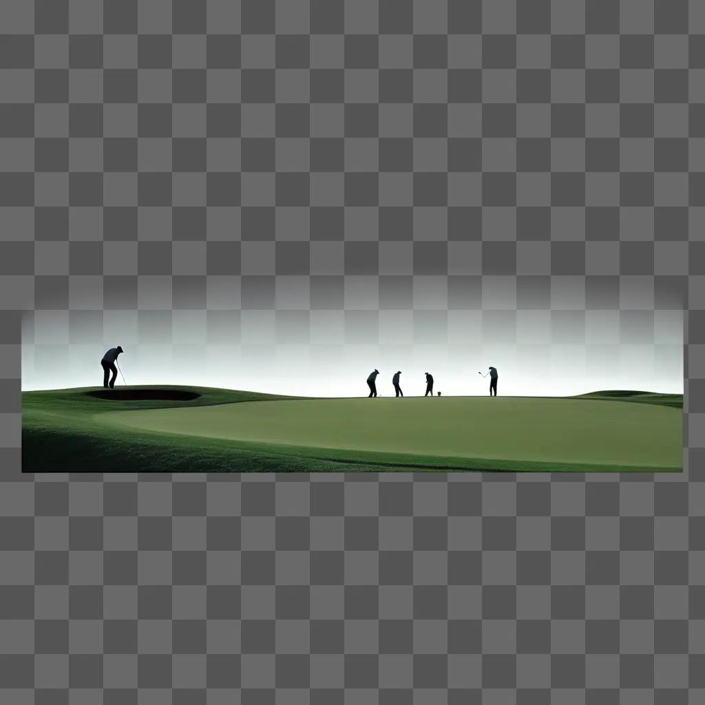Six players on a golf course playing a round