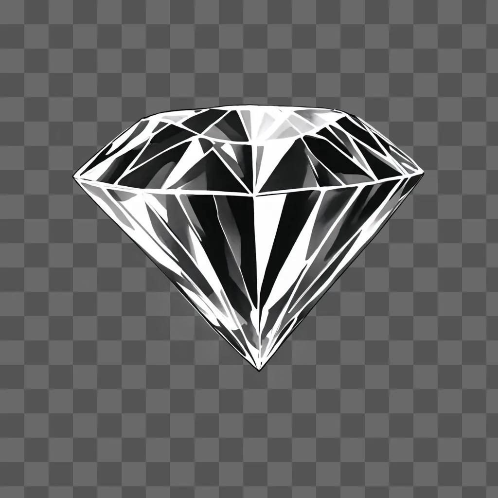 Sketch diamond drawing on a gray background